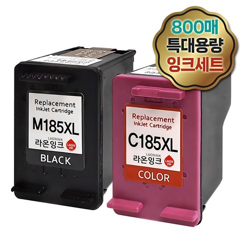 sl-j1680 - 삼성 (특대용량 잉크세트) INK-M185 INK-C185 검정 컬러 SL-J1680 J1683 J1685 J1780W J1780DW J1785W M185XL C185XL 라온잉크, 1세트