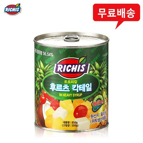 동서 리치스 후르츠칵테일 850gx3캔/무배, 850g, 3개