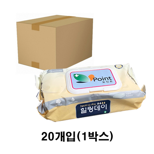 힐링데이물티슈 - 힐링데이 물티슈 캡형 빅사이즈 순면 유아 60매x20개, 60매, 20개