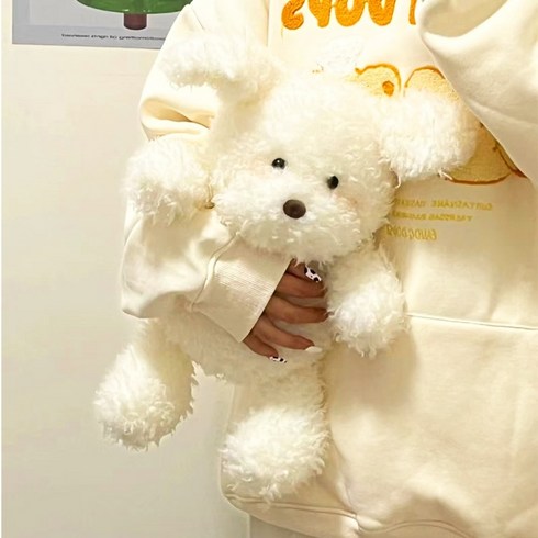 귀여운 웨스트 하이랜드 강아지 인형 봉제 인형 인형 수면 베개 치유 선물, 대형 40cm [비주얼 선물가방 + 가벼운 끈, 낙서된 개