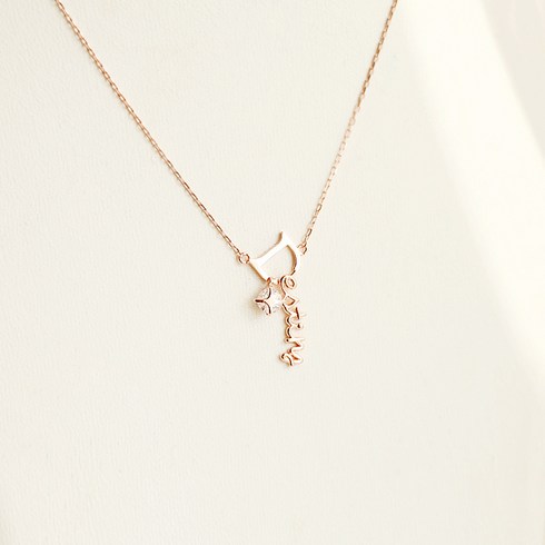 핑크라벤더 도깨비 핑크골드 데스티니 실버 큐빅 은목걸이 목걸이