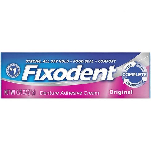 fisiocrem - Fixodent 틀니 접착 크림 오리지널 멀티 21 3g(0 75온스) 4개 팩 미국 486716