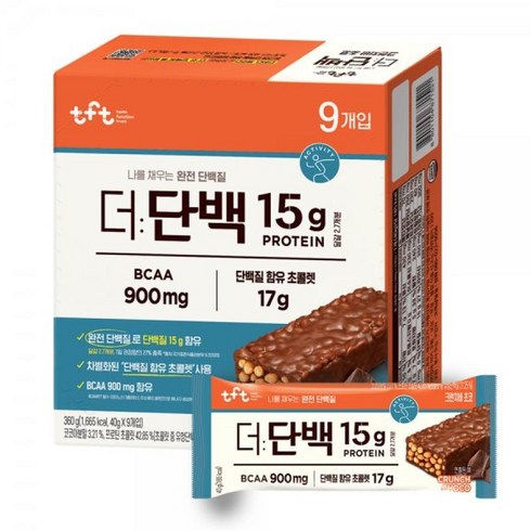 티에프티 더단백 크런치바 초코 9p, 360g, 6개