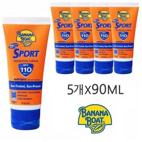 spf100 - 5개 3개 바나나보트 SPF 110 PA+++ 90ml 방수 린 로션 선크림, 4개