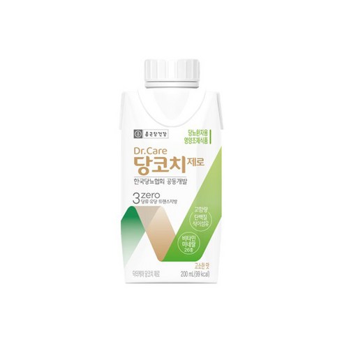 종근당건강 닥터케어 당코치 제로 당뇨환자 영양식, 200ml, 10개입
