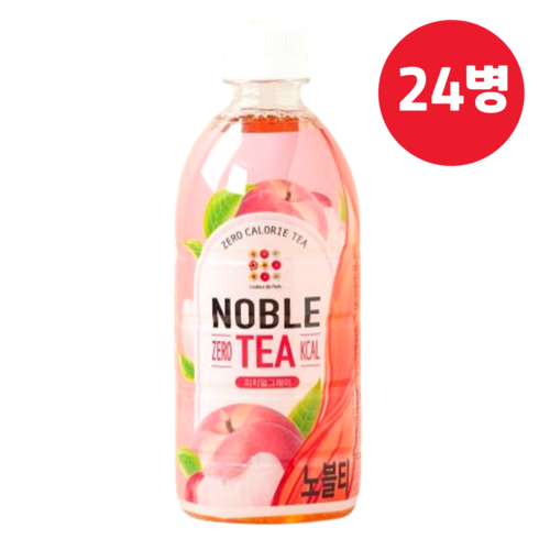 노블티 피치얼그레이 0칼로리음료, 24개, 24개입, 500ml