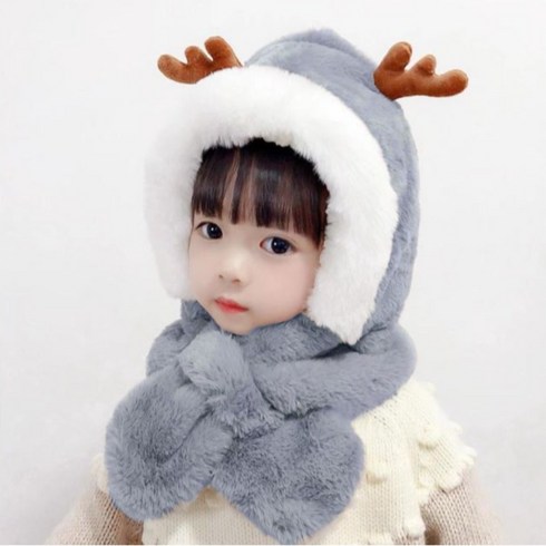리브핏 겨울 루돌프 아동 목도리 모자 유아 방한 털 모자