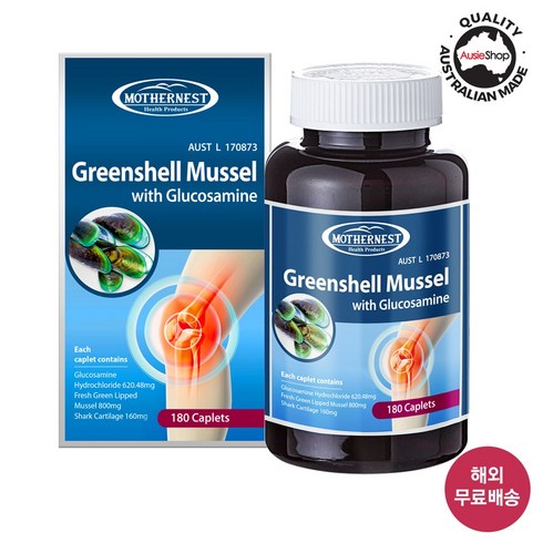 마더네스트원스데일리마그네슘 - 마더네스트 호주 직구 초록잎홍합 고함량 글루코사민 1500mg 180정 관절연골 초록입홍합 고함량, 1개