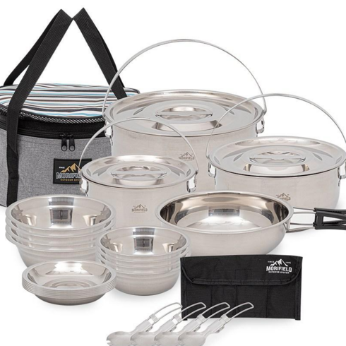 모리필드 인덕션 겸용 캠핑 코펠 26p 세트, 혼합색상, 1세트