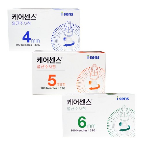 케어센스 인슐린 펜니들 멸균주사침 100개 32g 4/5/6mm, 1세트, 1. 32g 4mm