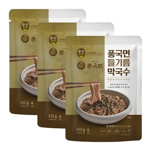 풍국면 들기름 막국수 532G x 3팩 12인분 코스트코 간편조리식품 대용량, 3개