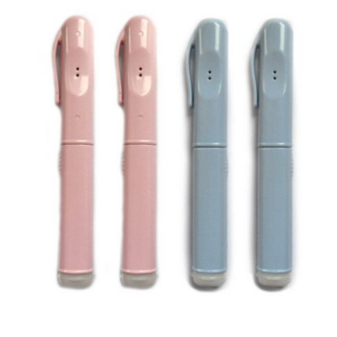 칫솔세트 - 트래블이지 휴대용 올인원 치약 칫솔 핑크 2p + 블루 2p세트, 2세트