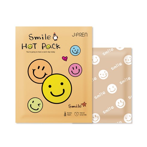 2023년 가성비 최고 핫팩리빙제이 - 제이프랜 스마일 핫팩 100g 국산 어린이 손난로 흔드는 포켓형, 50개