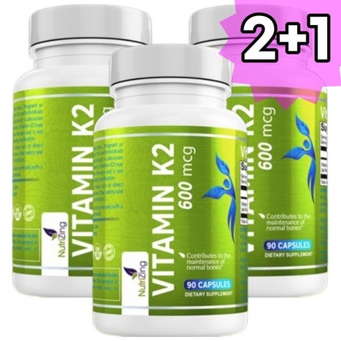 NutriZing 비타민 K2 MK7 600mcg 90정 3개, 기본, 90개