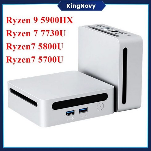 미니 PC AMD Ryzen 9 5900HX R7 5700U 7730U 5800U 5700U 5700U 듀얼 DDR4 64GB NVMe 게이밍 컴퓨터 베어본 8K HT, CHINA, Ryzen 5 5600H
