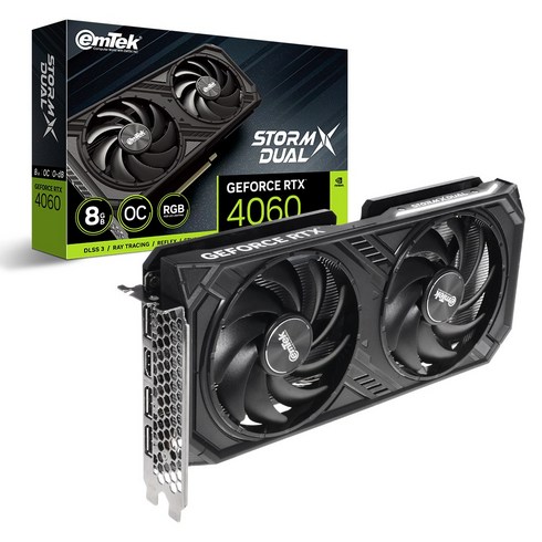 4090그래픽카드 - 이엠텍 지포스 RTX 4060 STORM X Dual OC D6 8GB