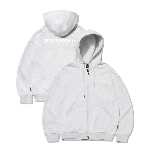 그루브라임후드집업 - 그루브라임 후드 집업 NYC LOCATION HOODIE ZIP-UP (OATMEAL GREY) [LRARCUZ701P] M3275