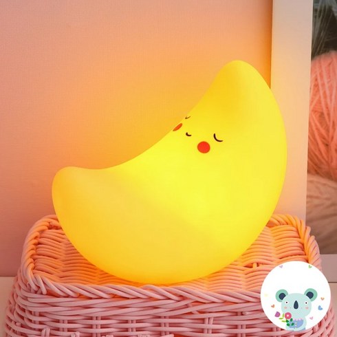 2023년 가성비 최고 초등크리스마스선물 - 팅팅팅(애플팬시) 무드등 (달님/공룡/별/곰/해/강아지)1개 + 스티커 1개 생일선물 인테리어 소품 어린이집 생일선물, 달님