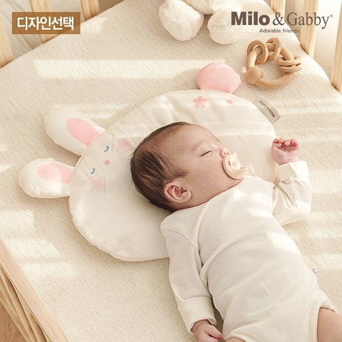 [밀로앤개비] 생후1일부터 배냇베개(신생아/아기낮은베개), 커버:베베 로라