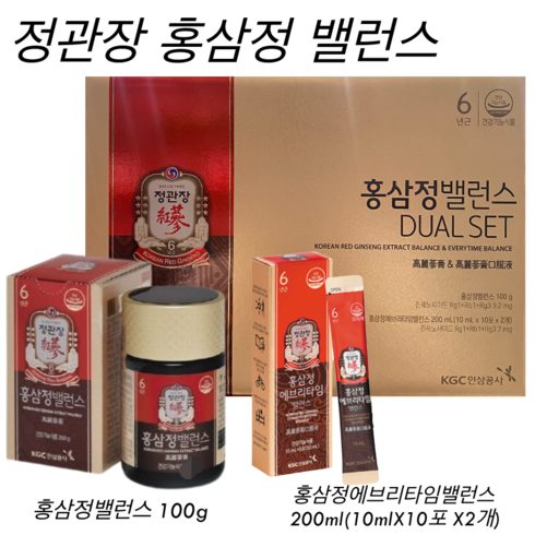 정관장 홍삼정 밸런스 추석명절 듀얼세트, 홍삼정100g 애브리타임10mlX10포X2, 1세트