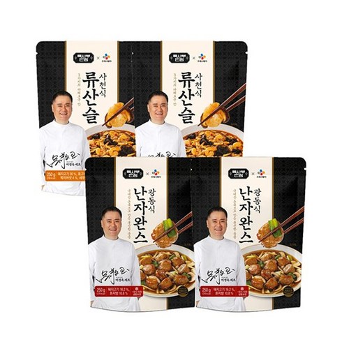 [옥사부반점] 여경옥셰프 사천식 류산슬2팩+광동식 난자완스2팩, 1세트