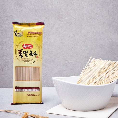 구례 우리밀 국수 유기가공 국산 100% 통밀국수 웰빙국수 400g x 5봉 20인분, 5개