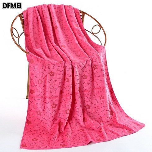 DFMEI 회체크 와이드 단판 대나무 섬유 대욕 타올 두꺼운 목욕 타올 부드러운 흡수, 핑크색, 70*140--