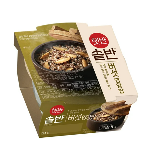 햇반 솥반 버섯 영양밥, 200g, 6개