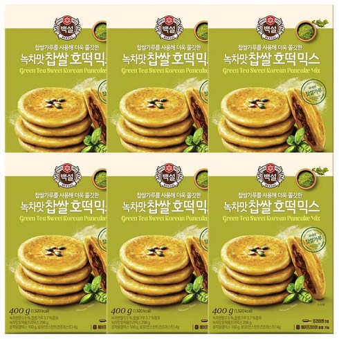 [CJ제일제당] 녹차맛찹쌀호떡믹스400GX6, 400g, 6개, 상세 설명 참조