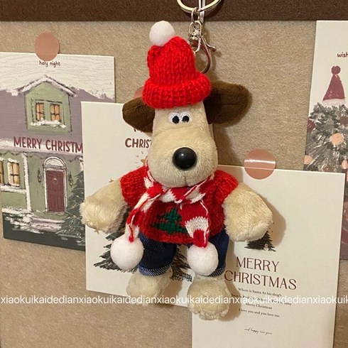 크리스마스 그로밋 맥그로우 키링 인형키링 차키, 크리스마스버전C 13cm