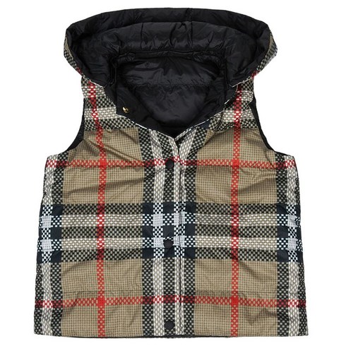 버버리키즈 버버리키즈 체크 후드 양면 패딩 조끼 OAKLEE GILET 8069443 A7168 (성인착용가능)