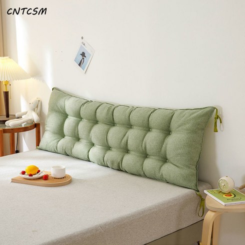 침대 머리 쿠션 풍 숙소 침실 소파 쿠션 다다미 다용도 고정 의자 쿠션 등받이78108, 베이직-초록, 길이200*50cm (밴딩타입)