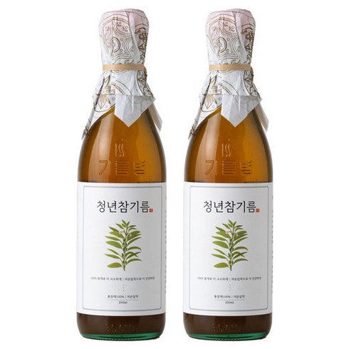 저온압착참기름350ml - [전라도청년] 저온압착 100%통참깨 청년참기름350ml x 2병, 350ml, 2개