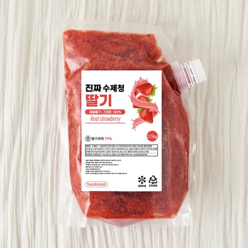 딸기레진 - 진짜 딸기청 수제 과일청 딸기 라떼 만들기 카페 대용량, 3개, 2.5kg