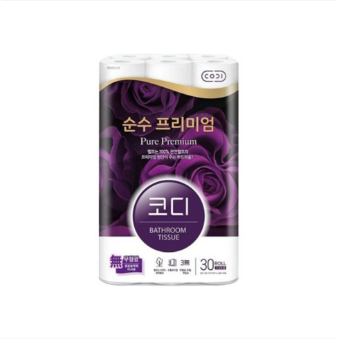 코디 순수 프리미엄 30m x30롤(천연펄프), 30롤, 1팩