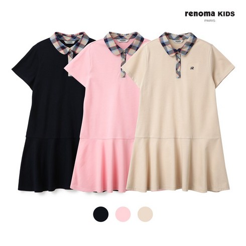 레노마 키즈 여아체크카라플레어PQ원피스 R2320O624