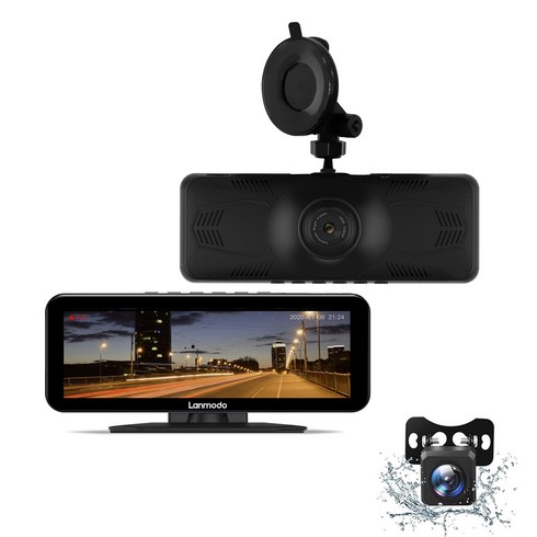 Lanmodo Vast Pro IP67 1080P CMOS 128GB 나이트 비전 시스템 드라이브 레코더 전후 카메라 방수 등급 듀얼 풀 HD500만 화소