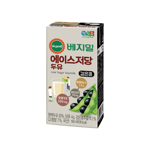 베지밀 검은콩두유 - 베지밀 에이스 저당 두유 190ml x 80팩, 상세페이지 참조, 80개