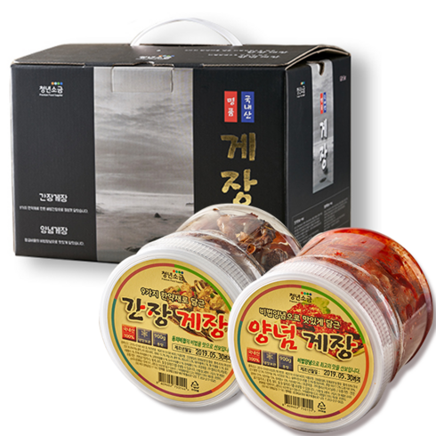 프리미엄 국내산 꽃게장세트 - 국내산 프리미엄 꽃게장 선물세트 (양념+간장), 900g, 1개
