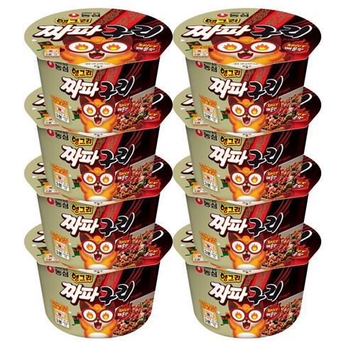 농심 앵그리 짜파구리 큰사발 컵라면, 8개