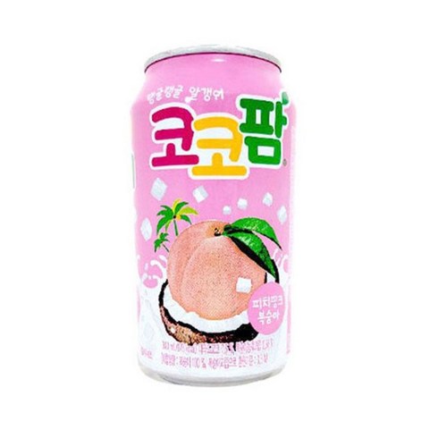 파티음식 - 코코팜 피치핑크 복숭아 340ml 1개 음료수 캔음료