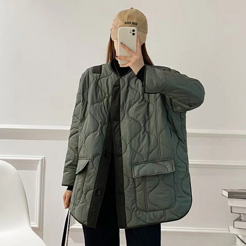 [오늘출발!!->내일도착] <자체제작> 담앤드솜 깔깔이 오버핏 누빔 경량 패딩 점퍼 여성 여자 남자 남성 노카라 퀄팅 퀼팅 퀼트 퀄트 루즈핏 야상 캠핑 사무실 빅 큰 사이즈 여성용