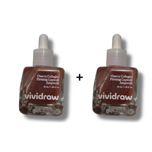 [1+1] 비비드로우 체리 콜라겐 퍼밍 캡슐 앰플 40ml vividraw 탄력앰플 속탄력 탄력개선 체리콜라겐 마이크로믹 펩타이드 캡슐 초저분자 아미노산 저자극 바쿠치올 임산부사용, 1개