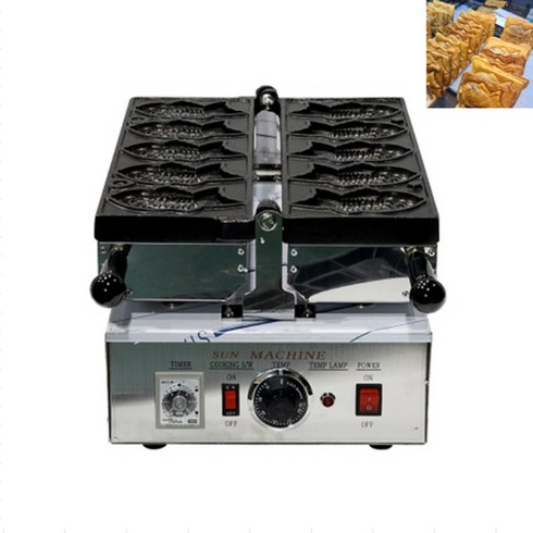 [썬] 전기식 크로와상붕어빵기계5P(FCR-450S) 큰붕어빵기계5구+기름받이, FCR-450S