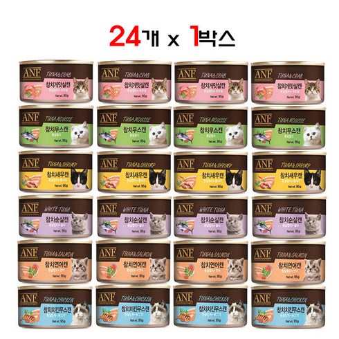 ANF 고양이캔 24개 1박스 콤보 간식캔, 골고루콤보