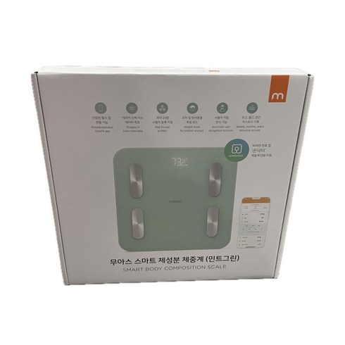 코스트코 MOOAS 무아스 스마트 체성분 체중계 MBCS3 1P (민트그린) / 사용자 자동인식, 단일수량