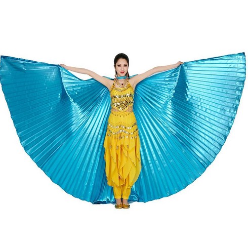벨리댄스 날개 발리우드 황금 동양 이집트 코스튬 라틴 줌바 댄스 의상 천사 여성용 액세서리, H.레이크블루