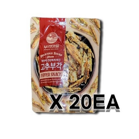 부각마을 - 부각 부각마을 고추부각 60gX20개 무배 튀각 국내산 과자 안주 간식, 60g, 20개