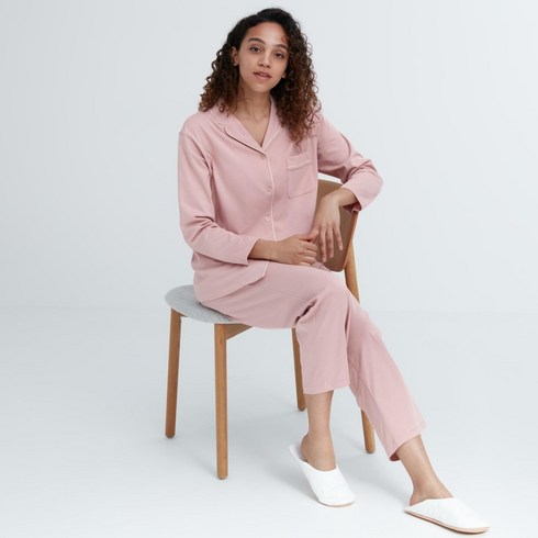 유니클로 재팬 에어 리듬 코튼 파자마 (긴팔)