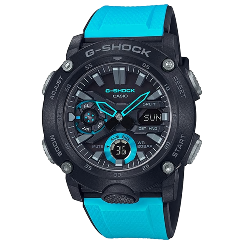 [지샥 G-SHOCK] 남여공용 GA-2000-1A2DR 카본코어 가드구조 스탠다드 시리즈 캐주얼시계 블랙 코발트블루